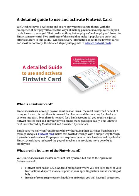 Your employer or the card issuer must provide you with the cards terms and conditions. . Why did i get a fintwist card in the mail